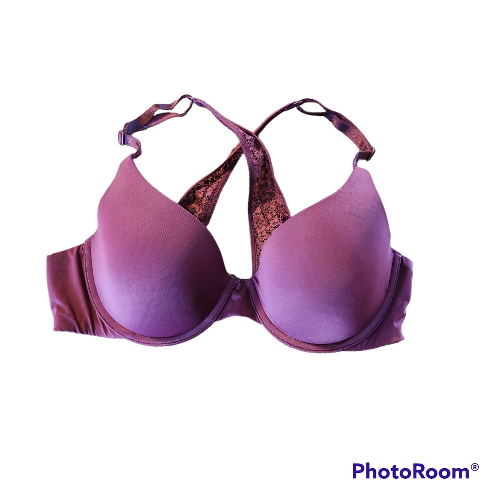 VICTORIAS SECRET UPLIFT SEMI DEMI BRA LACE RACERBACK SIZE 34B EUC